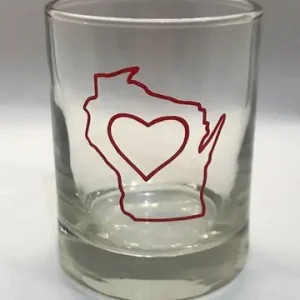 Wisconsin Love Shooter Glass (3 oz)
