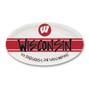 Wisconsin Badgers Oval Dinner Plate