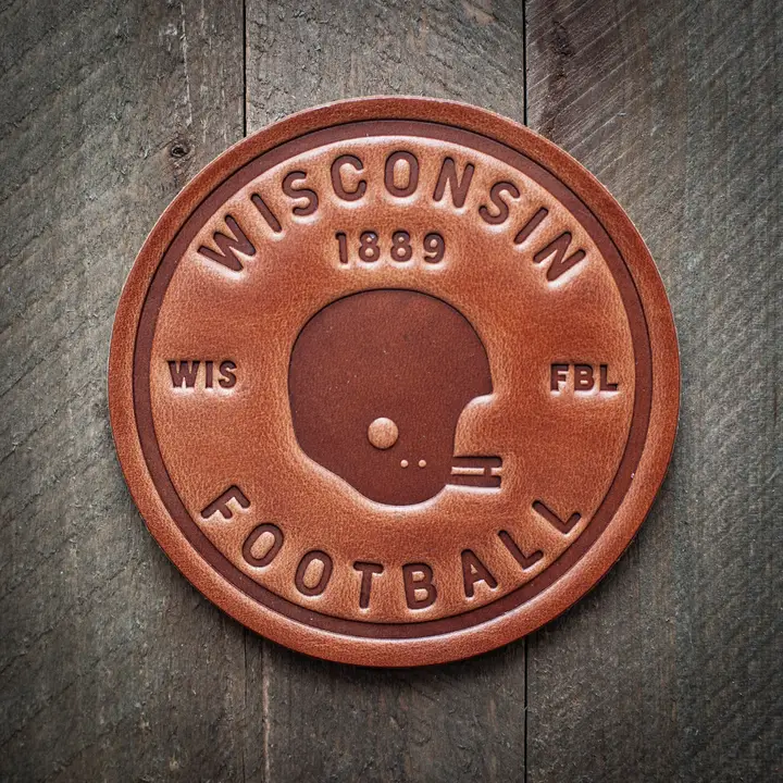 Wisconsin Sports Leather Coaster (Made in Wisconsin) - Image 2