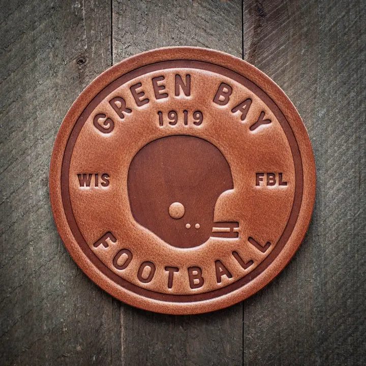 Wisconsin Sports Leather Coaster (Made in Wisconsin)